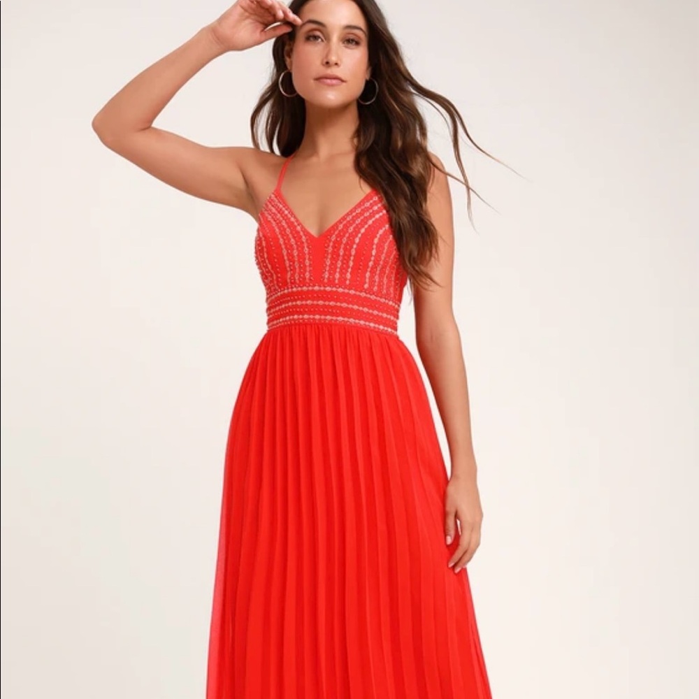 NWT never worn pleated red dress